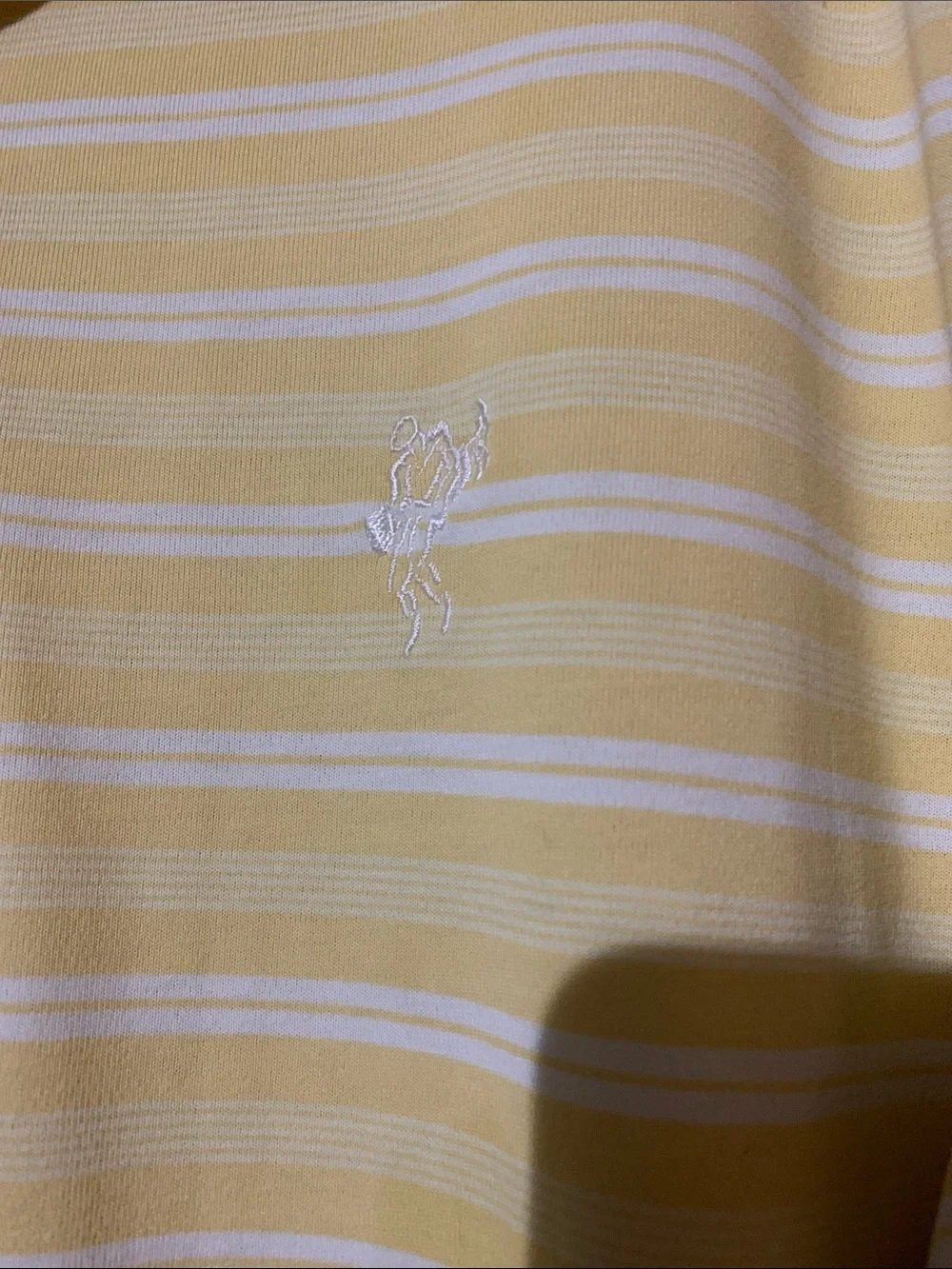 Ashworth Yellow and White Striped Men’s Polo Shirt